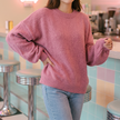 Rachel drop shoulder sweater in Pink - lifestyle