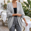 Odette open front cardigan in Light Grey - lifestyle