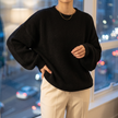 Rachel drop shoulder sweater in Black - lifestyle