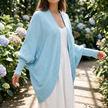 Odette open front cardigan in Sky Blue - lifestyle