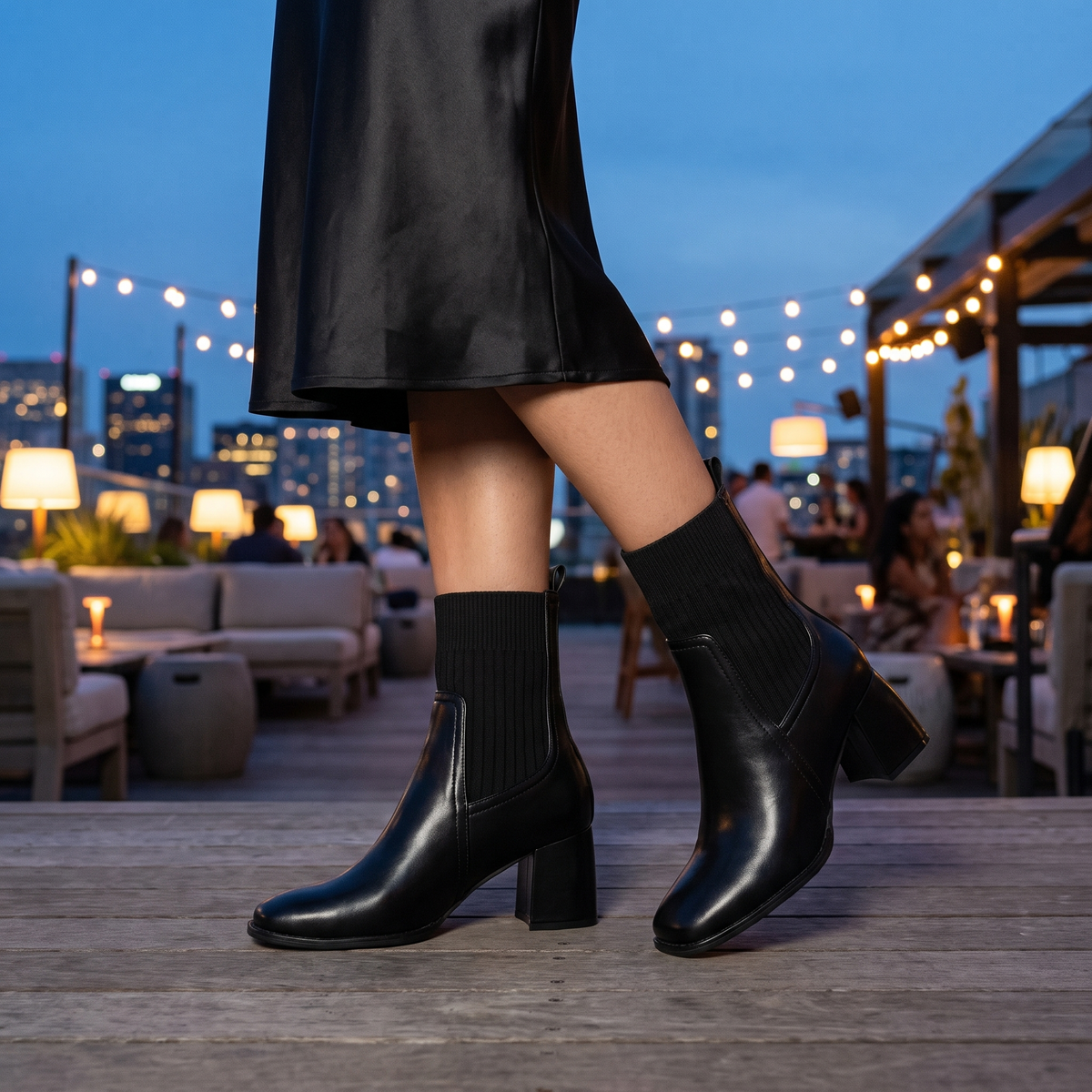 Camila sock boots in Black - lifestyle