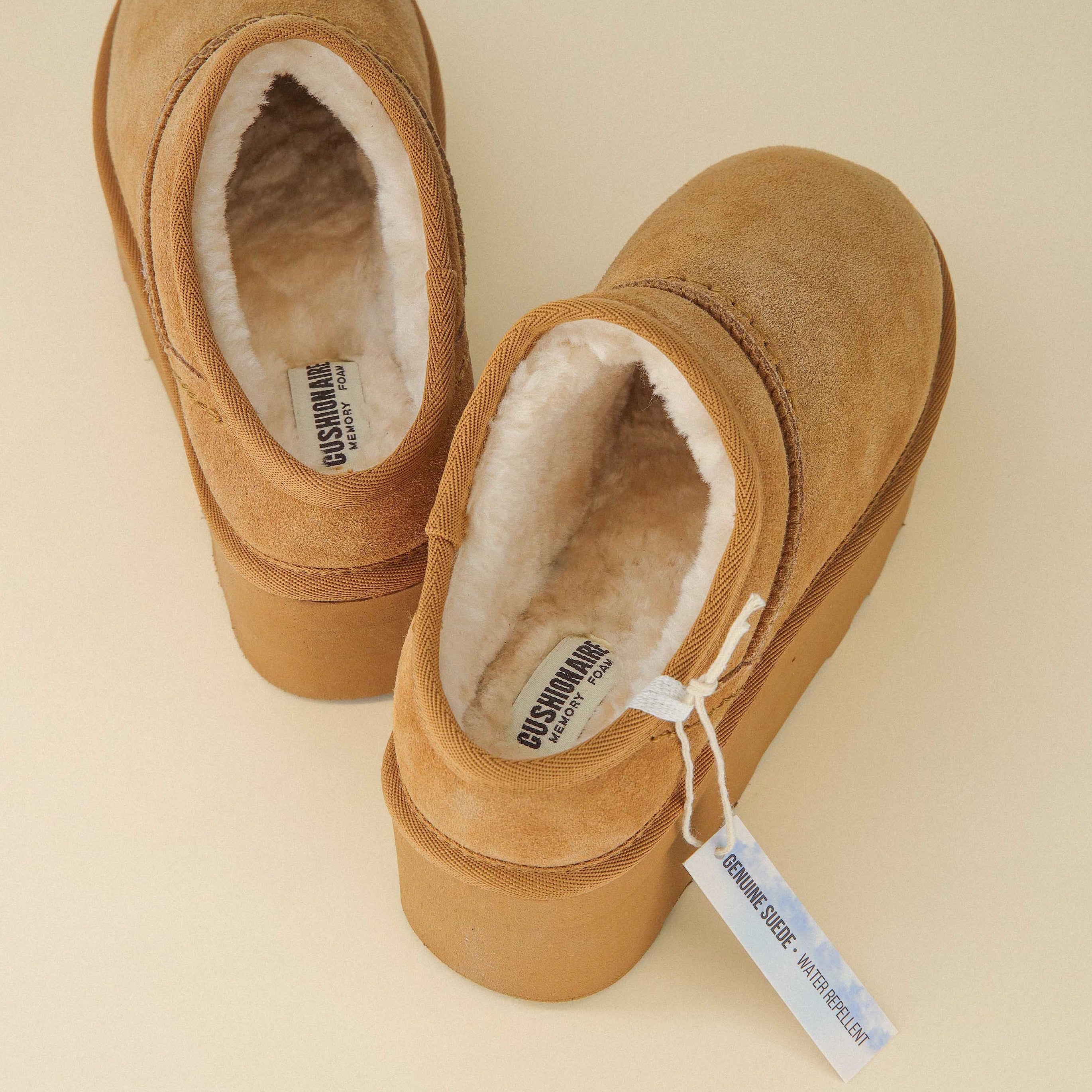 Huggy Shearling Platform Clogs