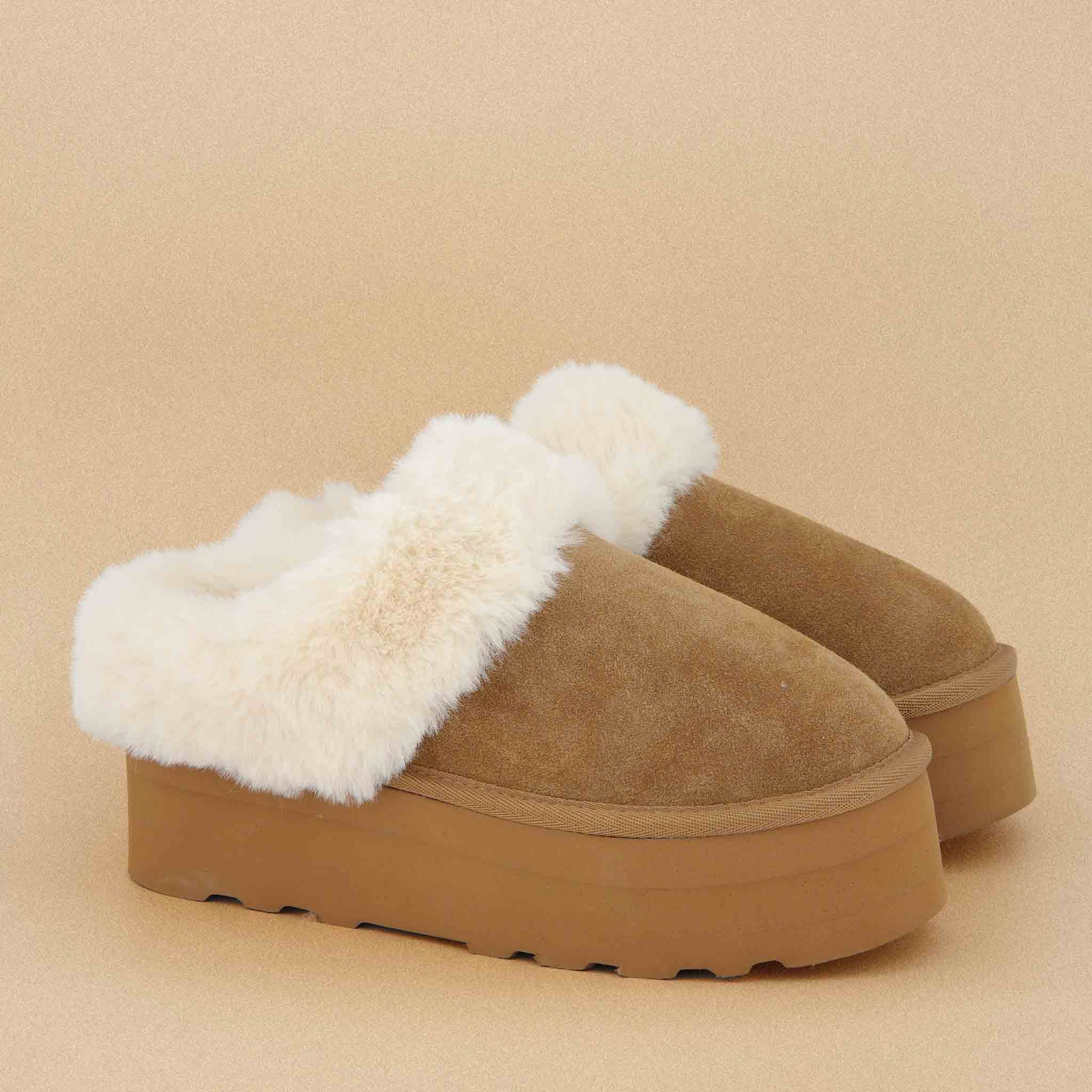 Husky Faux Fur Winter Clogs for Women