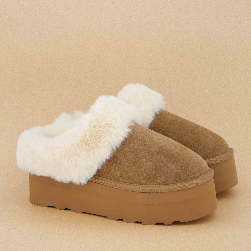 Husky Faux Fur Winter Clogs for Women