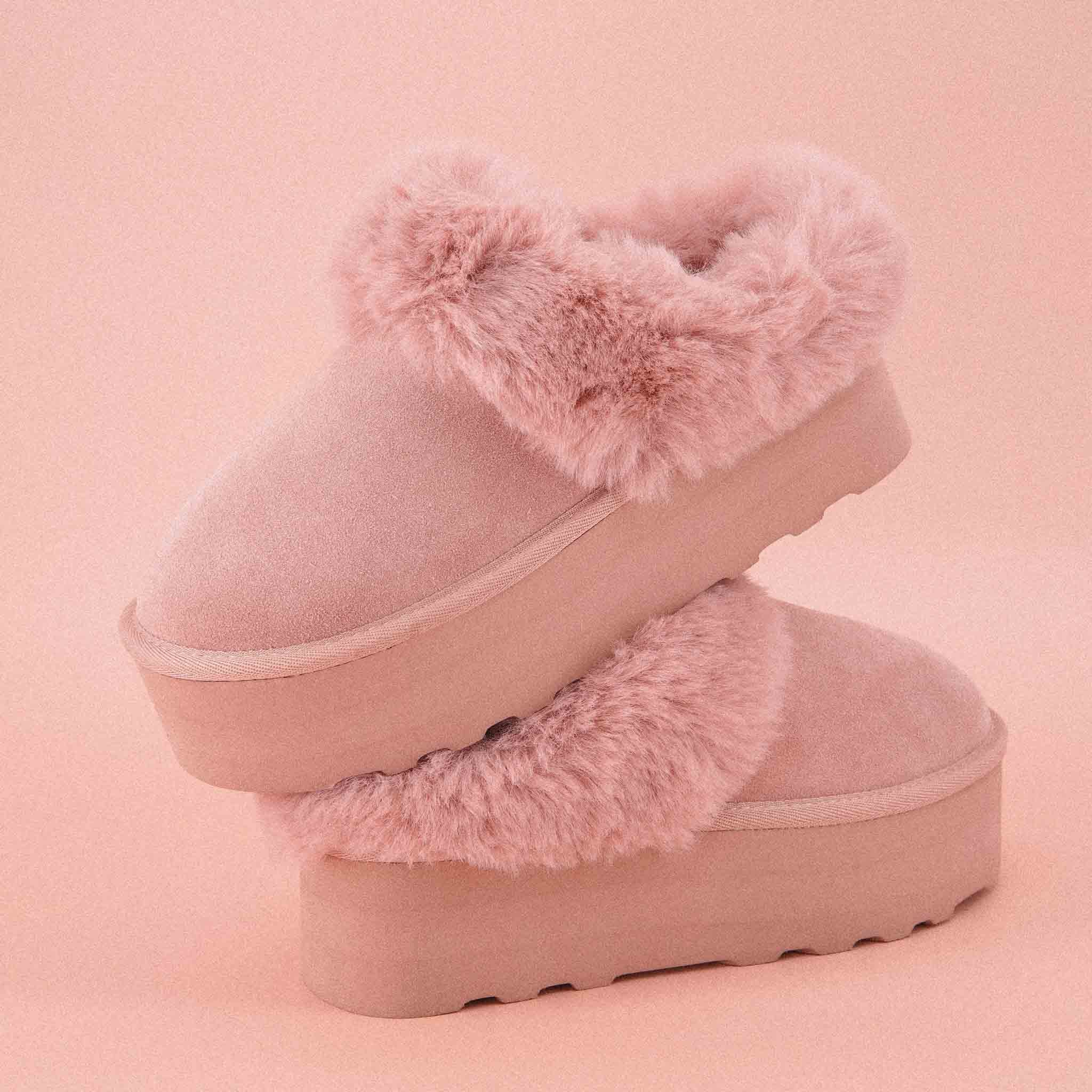 Husky Faux Fur Winter Clogs for Women