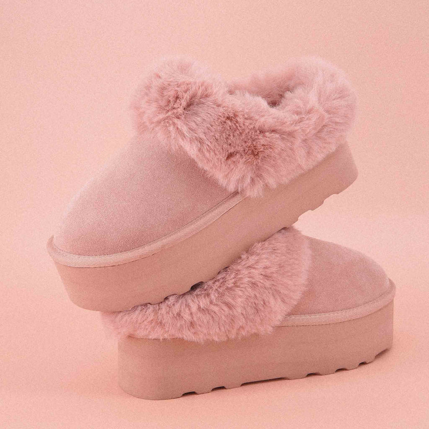 Husky Faux Fur Winter Clogs for Women