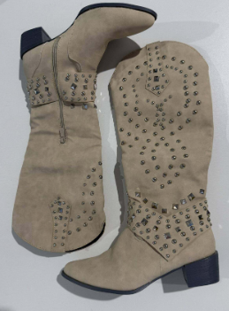 Riloh Knee High Boots Pointed Toe Block Heel