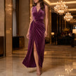 Vivienne Velvet Wrap Maxi Dress