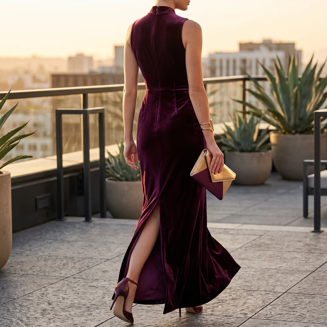Vivienne Velvet Wrap Maxi Dress