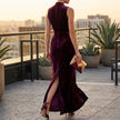 Vivienne Velvet Wrap Maxi Dress