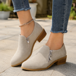 Women's Suede Ankle Boots, Side Zip Booties, Cushioned Footbed