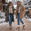 fur lined winter ankle boots for women, wedge snow booties