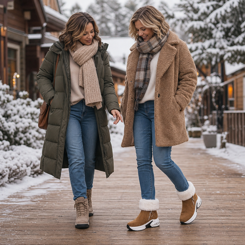 fur lined winter ankle boots for women, wedge snow booties