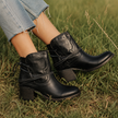 Women's Short Cowboy Boots, Western Ankle Booties with Block Heel, US 5-12