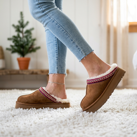 Suede Platform Slipper Clogs
