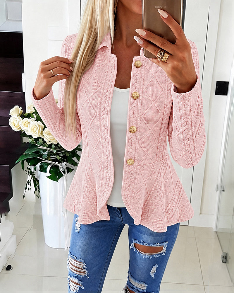 Argyle Cable Knit Cardigan