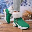 fur lined winter ankle boots for women, wedge snow booties