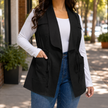 Women's Utility Vest, Cargo Pocket Waist Tie Vest, Plus Size 10-30