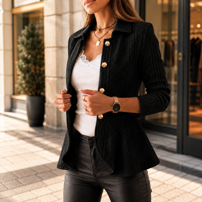 Argyle Cable Knit Cardigan