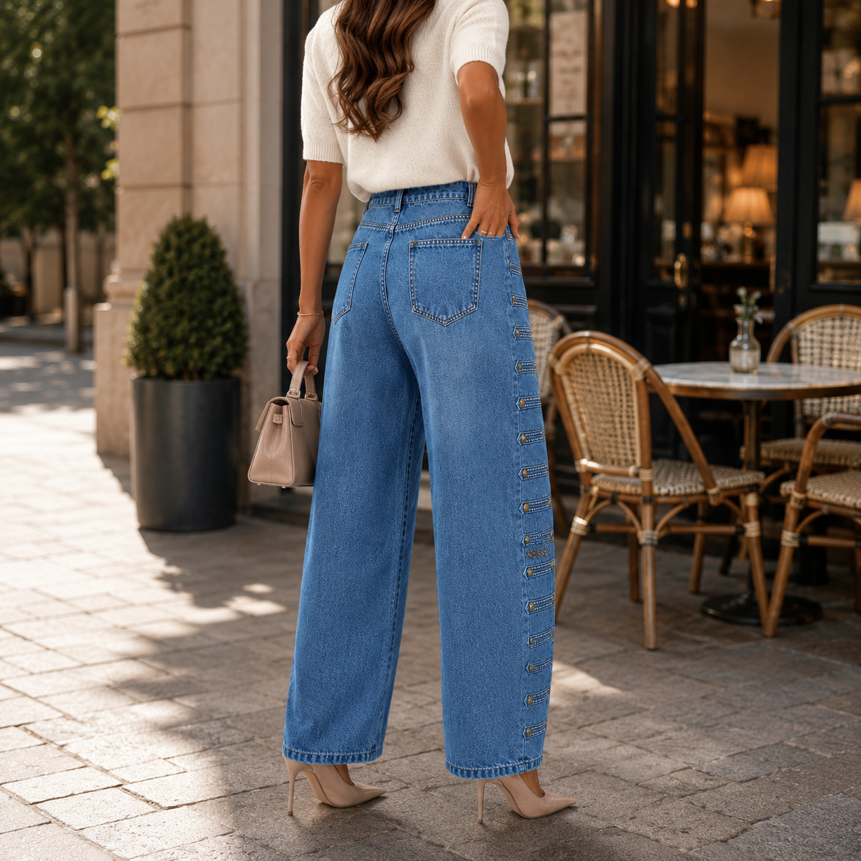 Distressed Y2K Wide Leg Jeans