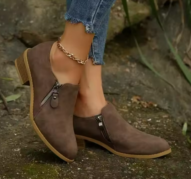 Bronte Zip-Up Ankle Boots