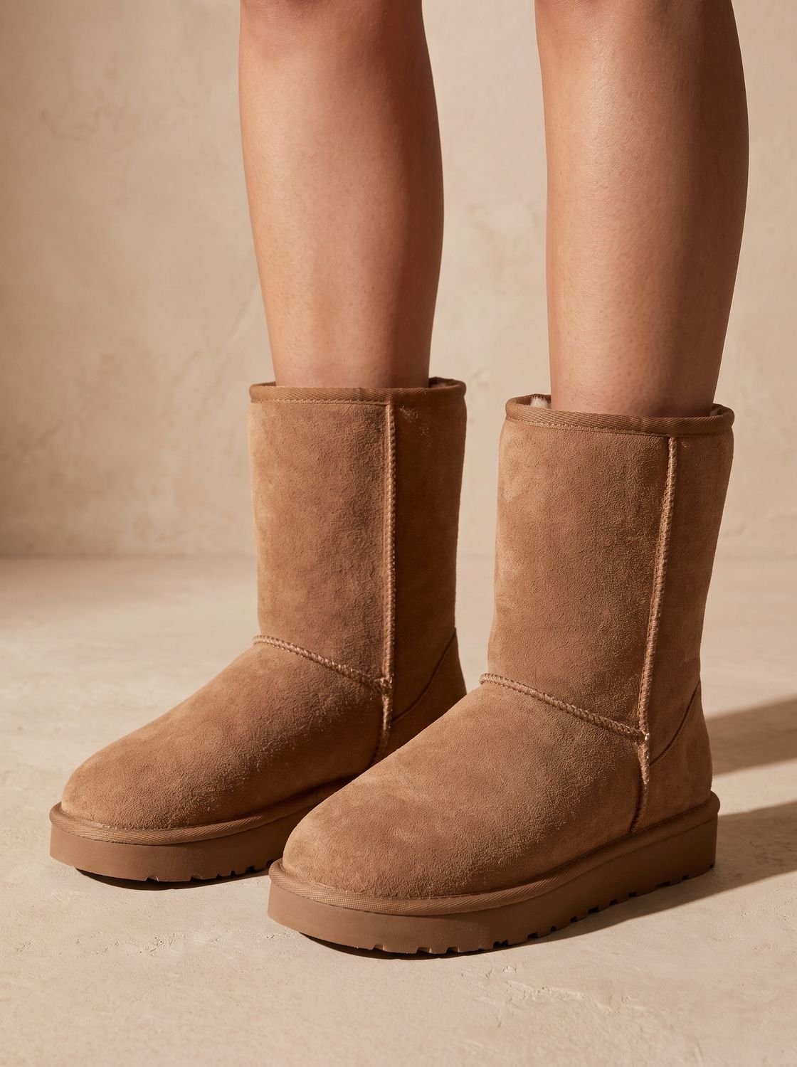 sherpa lined winter boots for women, faux suede mid calf
