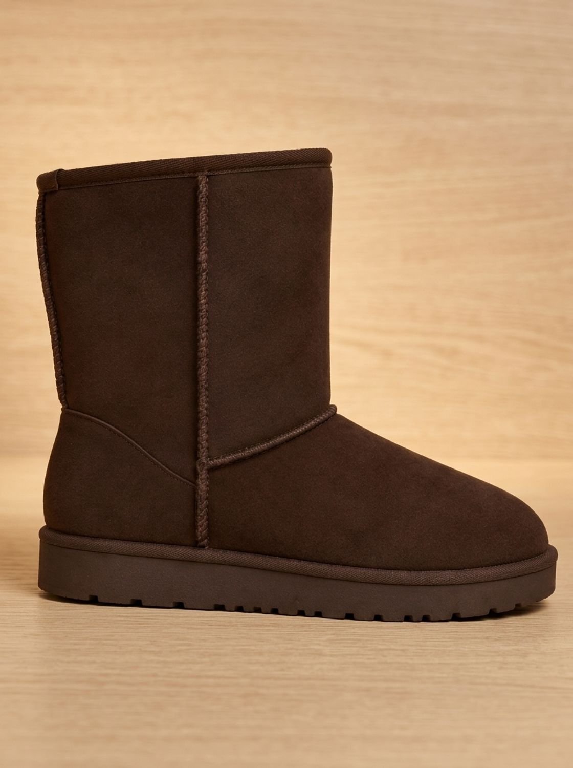 sherpa lined winter boots for women, faux suede mid calf