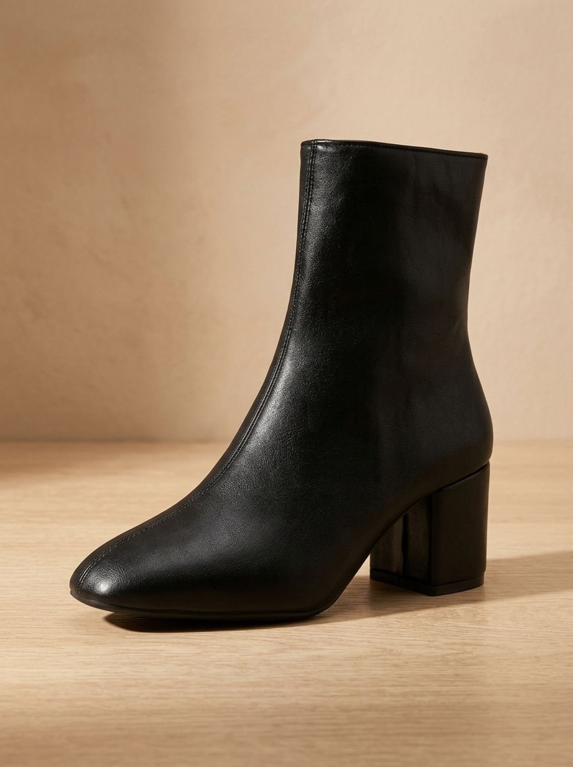 Women's Pointed Toe Ankle Boots, Block Heel Side Zip Booties