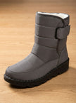 waterproof snow boots for women, fleece lined quilted mid calf