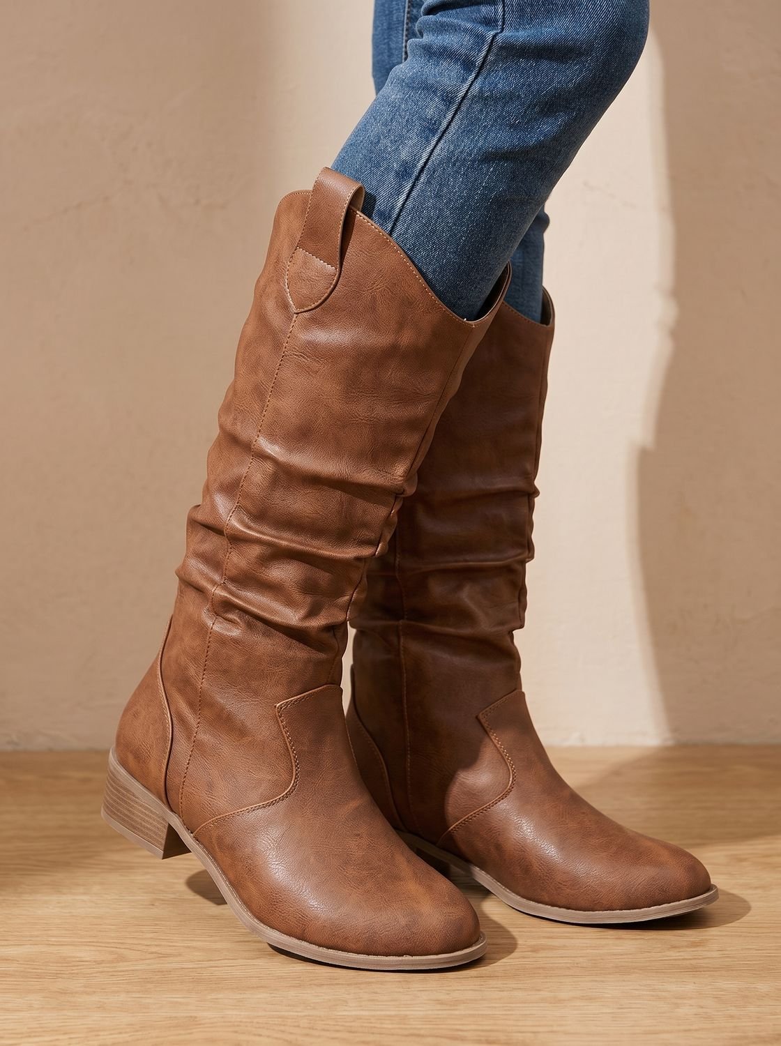 Women's wide calf knee high boots