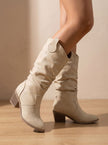 Women's Wide Calf Knee High Boots, Pull-On Flat Riding Boots