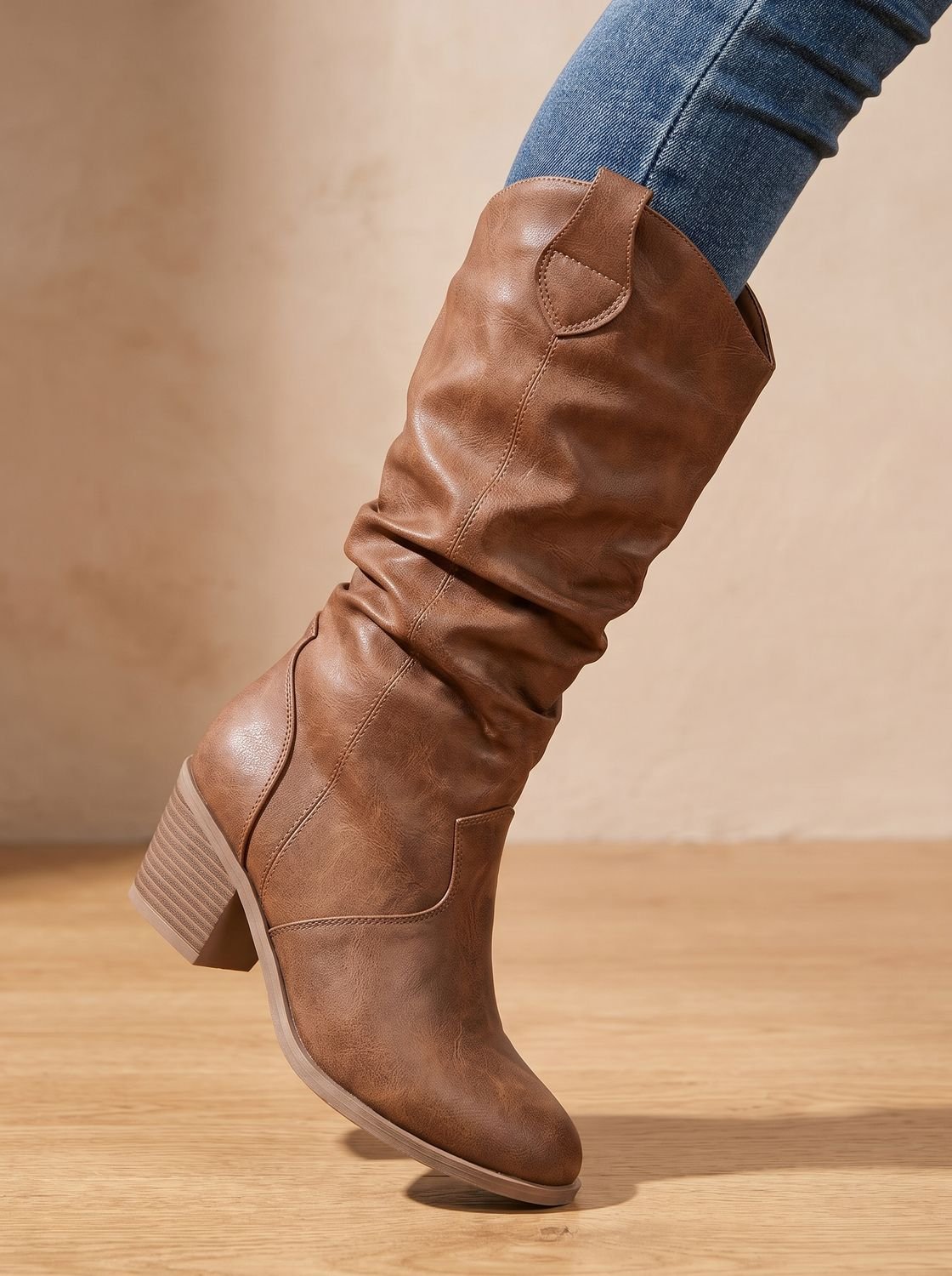 Knee high boots, side view