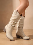 Women's Wide Calf Knee High Boots, Pull-On Flat Riding Boots