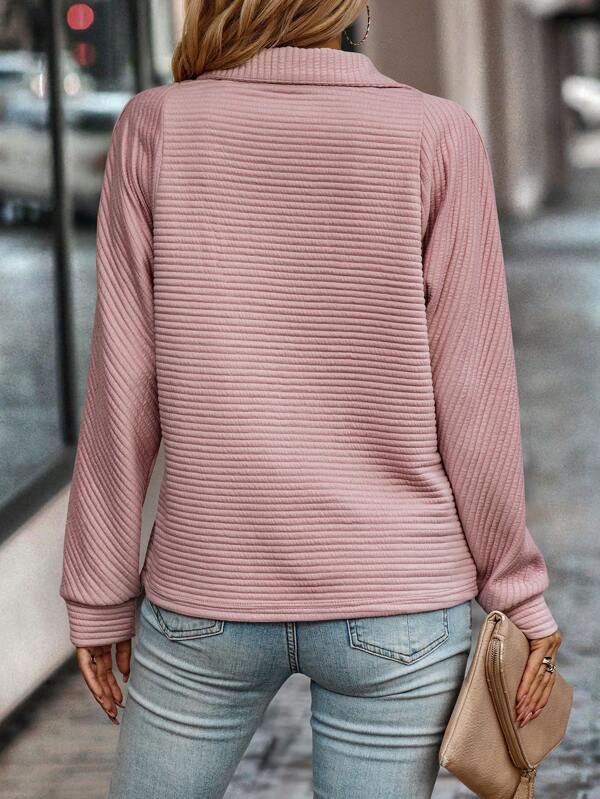 Evangeline Quarter Zip Knit Sweater