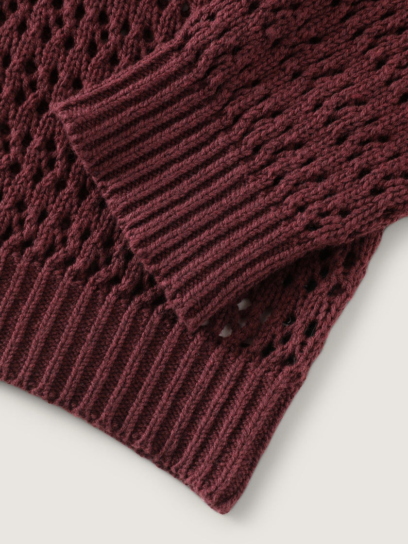 Cable Knit Cut Out Pullover Sweater