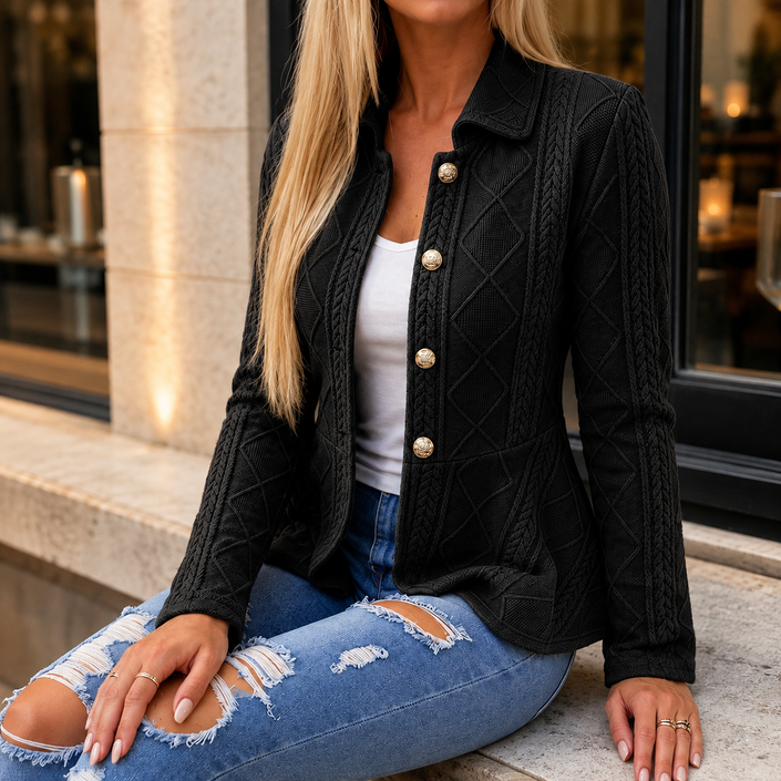 Argyle Cable Knit Cardigan