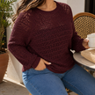 Cable Knit Cut Out Pullover Sweater